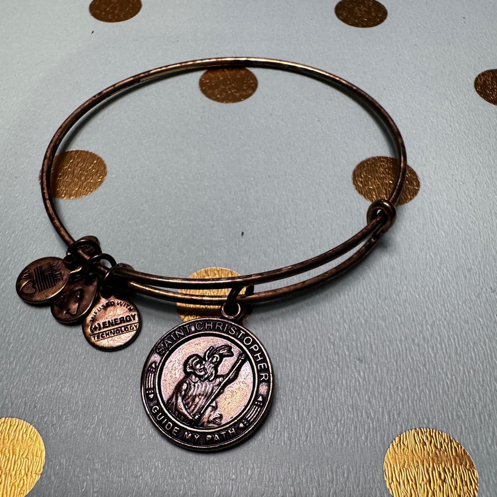 Alex And Ani Gold Saint Christopher Bangle Bracelet